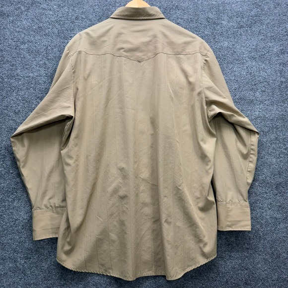 Rock Creek Ranch Western Snap Shirt Men's Size 16–16.5 Tan Long Sleeve Cowboy - Picture 6 of 11